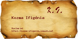 Kozma Ifigénia névjegykártya